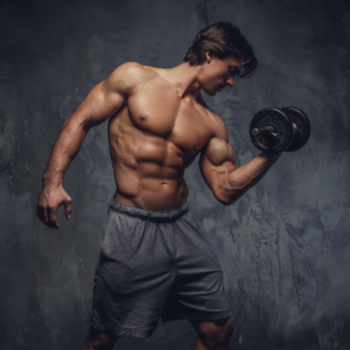 Atleta usando Creatina Monoidratada - Força e Músculo